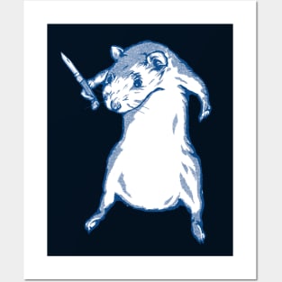 Rodent With Knife / Cute Animal Design Posters and Art